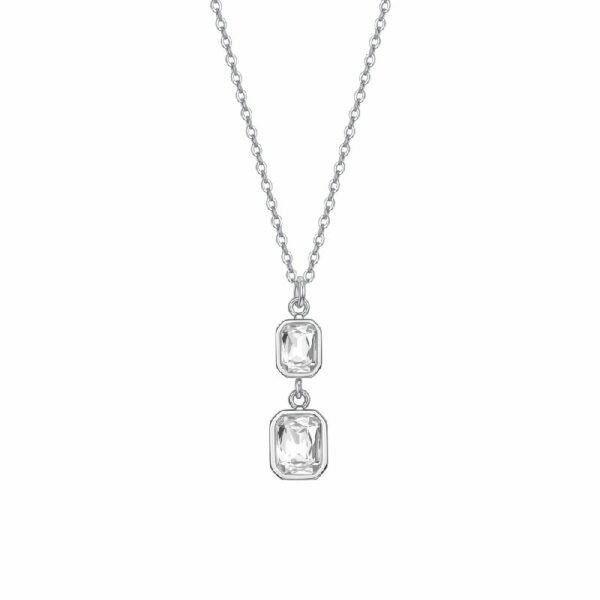 COLLANA DONNA IN ACCIAIO  CON CRISTALLI BIANCHI