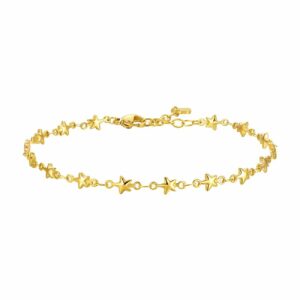 CAVIGLIERA DONNA IN ACCIAIO IP GOLD CON STELLE
