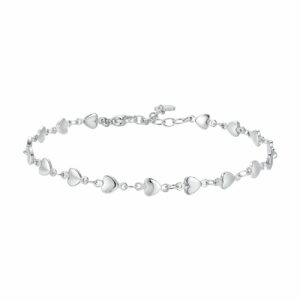 CAVIGLIERA DONNA IN ACCIAIO CON CUORI