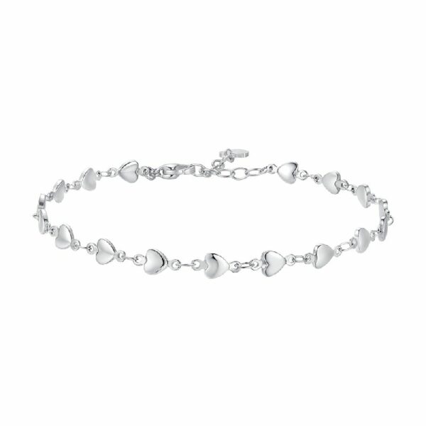 CAVIGLIERA DONNA IN ACCIAIO CON CUORI