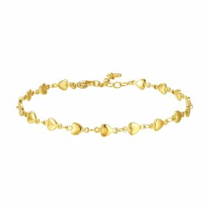 CAVIGLIERA DONNA IN ACCIAIO IP GOLD CON CUORI