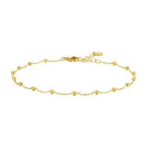 CAVIGLIERA DONNA IN ACCIAIO IP GOLD CON SFERE