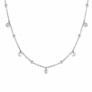 COLLANA DONNA IN ACCIAIO CON ZIRCONI BIANCHI