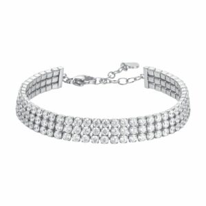 BRACCIALE TENNIS DONNA IN ACCIAIO CON ZIRCONI BIANCHI