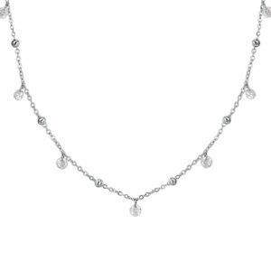 COLLANA DONNA IN ACCIAIO CON ZIRCONI BIANCHI
