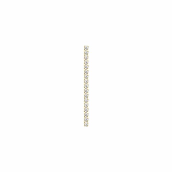 MONO ORECCHINO TENNIS DONNA IN ACCIAIO IP GOLD CON ZIRCONI BIANCHI