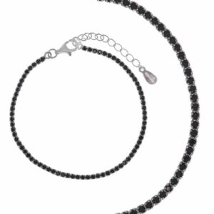 Bracciale Blink riviere in argento con zirconi neri