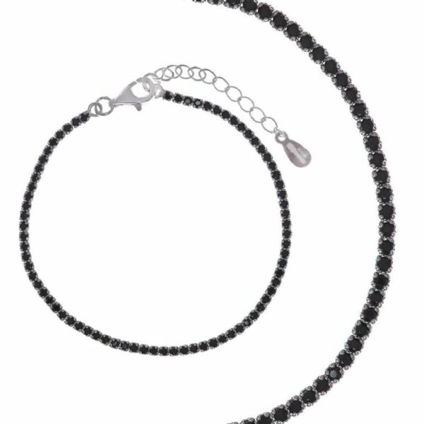 Bracciale Blink riviere in argento con zirconi neri