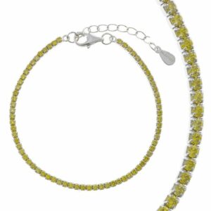 Bracciale Tennis in Argento 925 con Zirconi Gialli