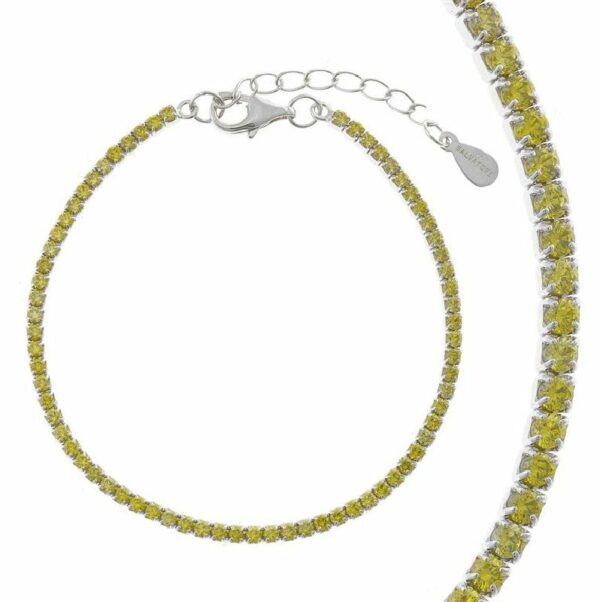 Bracciale Tennis in Argento 925 con Zirconi Gialli