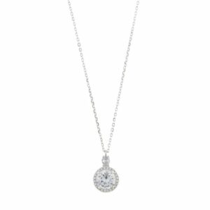 Collana in argento 925 con placcatura in rodio e zirconi intarsiati