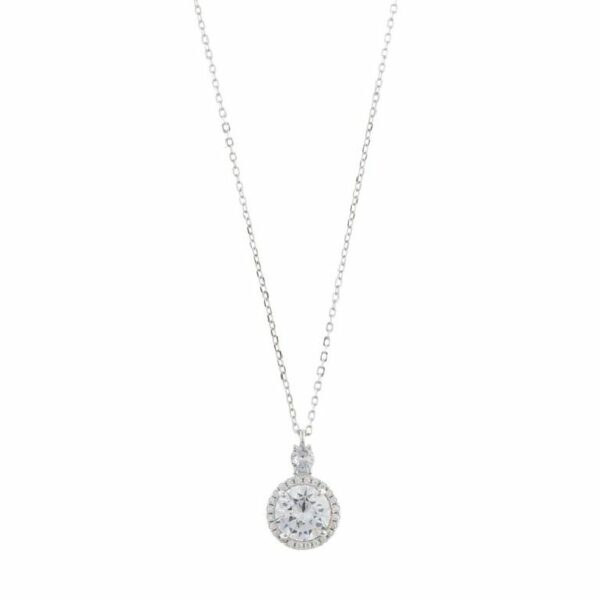 Collana in argento 925 con placcatura in rodio e zirconi intarsiati