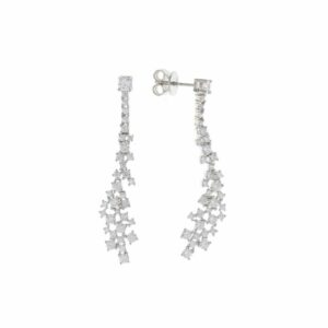 Orecchini Cascata in Argento Rodio con Circonite Bianche
