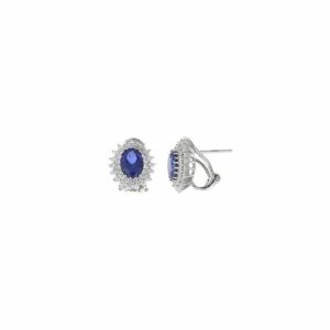 Orecchini Crown in Argento 925 con Zirconia Blu