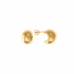 Orecchini a Cerchio in Argento Rodiato con Zirconi Bianchi