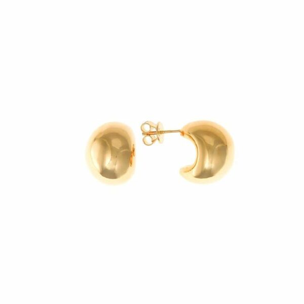 Orecchini a Cerchio in Argento Rodiato con Zirconi Bianchi
