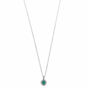 Choker in argento rodiato con zirconi bianchi e verdi