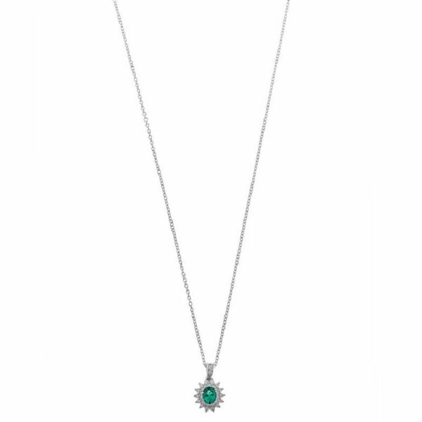 Choker in argento rodiato con zirconi bianchi e verdi