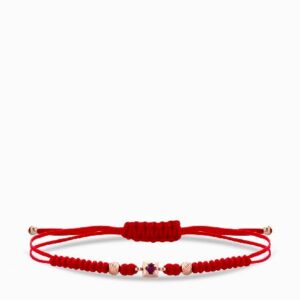bracciale laccio con punto luce di rubino in oro rosa