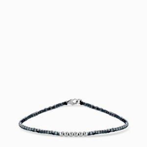 bracciale laccio con chiusura ematite in oro bianco
