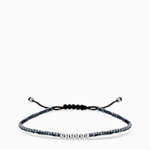 bracciale con ematite in oro bianco laccio