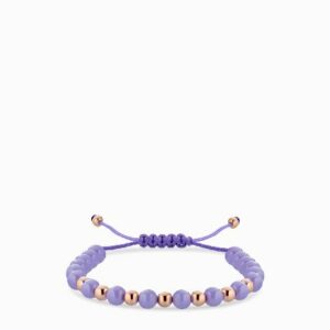 bracciale laccio con ceramica lilla in oro rosa