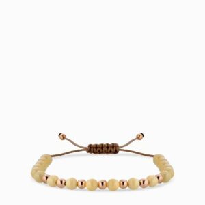 bracciale laccio ceramica gialla in oro rosa