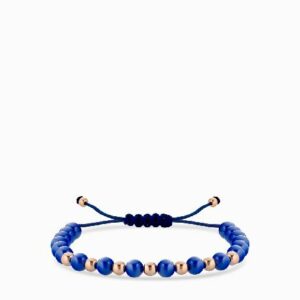 bracciale laccio in ceramica blu in oro rosa