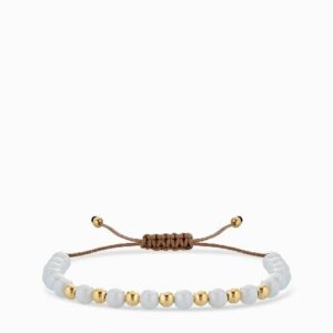 bracciale laccio in ceramica bianca in oro giallo