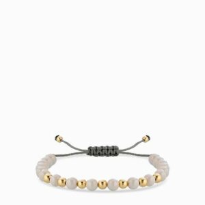 bracciale laccio con ceramica beige in oro giallo