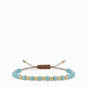bracciale laccio in ceramica azzurra oro giallo