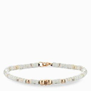 bracciale laccio ematite in oro rosa con centrale di diamante nero