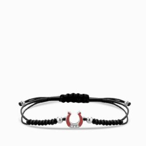 bracciale laccio con ferro di cavallo smaltato e diamanti 2