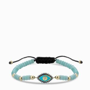 bracciale occhio con ematite oro giallo diamanti e zaffiri