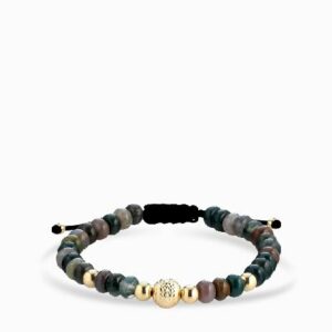 bracciale sfere oro giallo in ematite colorata