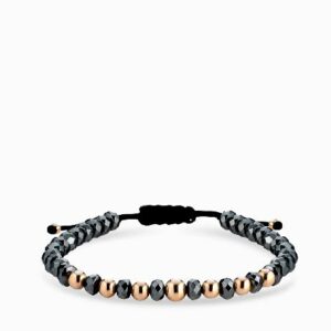 bracciale con sfere in ematite oro rosa
