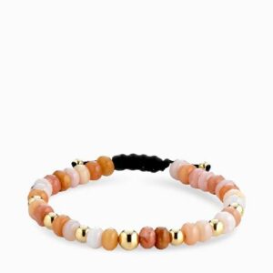 bracciale con sfere in ematite rosa oro giallo
