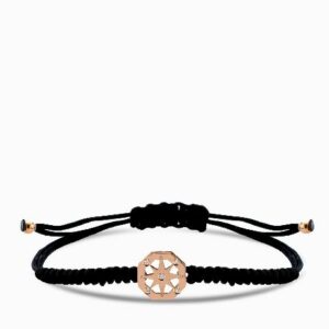 bracciale moneta con rosa dei venti e laccio