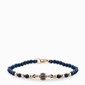 bracciale laccio in oro rosa lapis con centrale di diamanti e zaffiri