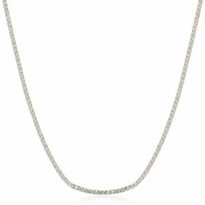 Collana DESIDERI in acciaio 316L, finitura pvd colore oro, cubic zirconia bianchi