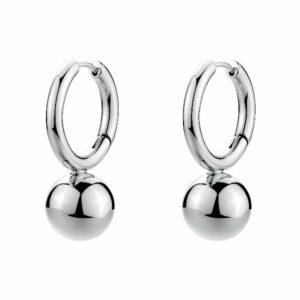 Orecchini a cerchio PERFECT in acciaio 316L, con sfera