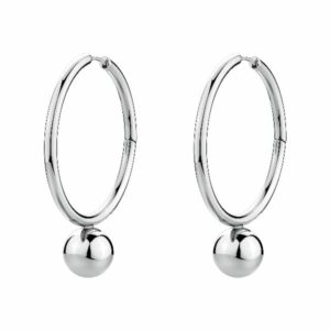 Orecchini a cerchio PERFECT in acciaio 316L, con sfera