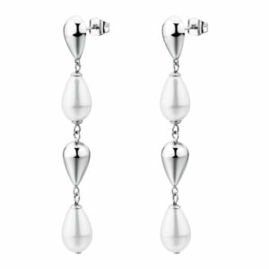 Orecchini pendenti PERFECT in acciaio 316L, con perle di conchiglia
