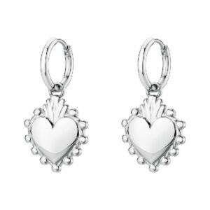 Orecchini CHAKRA a cerchietto in acciaio 316L, con cuore