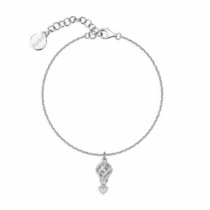 Bracciale ARIA in argento 925/1000, rodio con pendente a forma di mongolfiera e cubic zirconia white