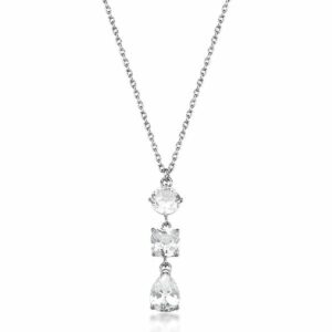Collana DREAMING in acciaio 316L, con cubic zirconia round, cushion e pear