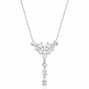 Collana DREAMING in acciaio 316L, con cubic zirconia round, cushion e pear