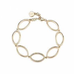 Bracciale SOFIA argento 925/1000  galvanica oro giallo, cubic zirconia white