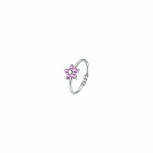 ANELLO DONNA IN ACCIAIO CON FIORE E ZIRCONI BIANCHI ROSA
