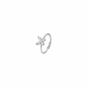 ANELLO DONNA IN ACCIAIO CON FARFALLA E ZIRCONI BIANCHI
